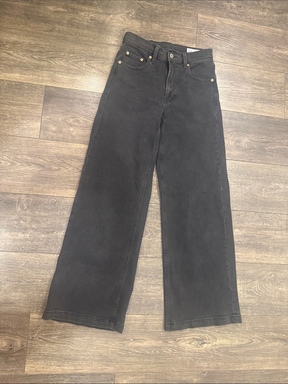 GAP Wide-Leg Black High-Rise Jeans